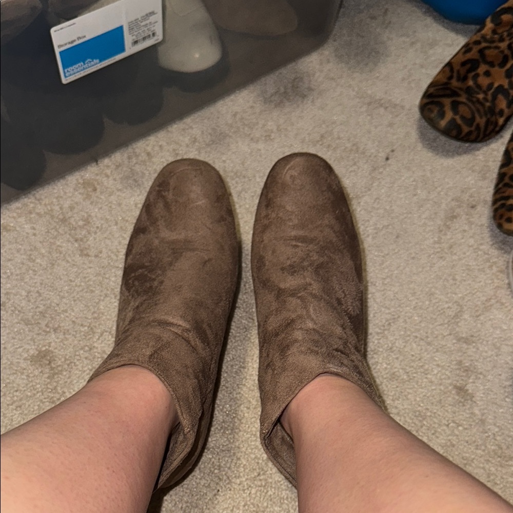 Brown Suede Ankle Boots